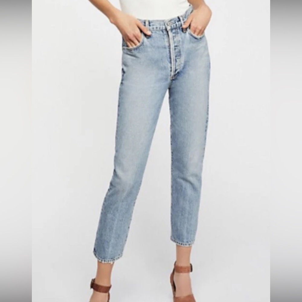 NWOT-Citizens of Humanity COH x Free People Collab Lindsay HR Crop lace-up jeans